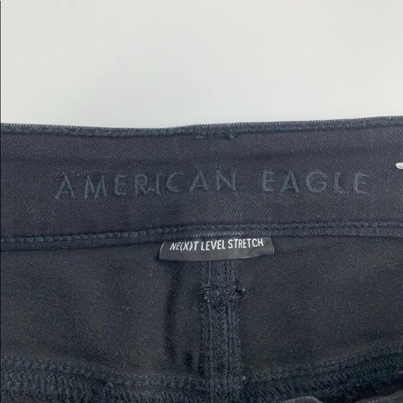 American Eagle Black Button Fly Midi Shorts 4 - Picture 2 of 5